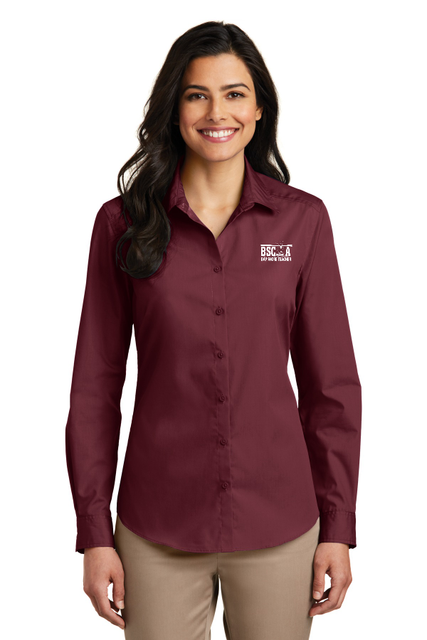 Port Authority Ladies Long Sleeve Carefree Poplin Shirt (LW100)