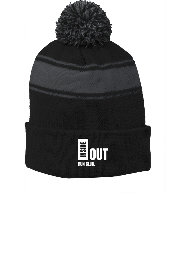 Sport-Tek Stripe Pom Pom Beanie (STC28) S/A EMB