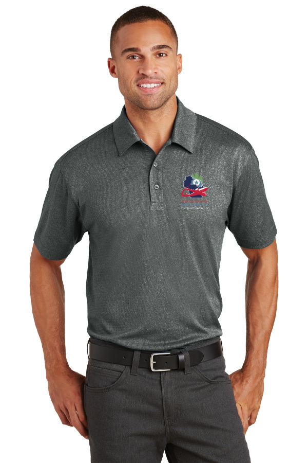 Trace Heather Polo with embroidered crest