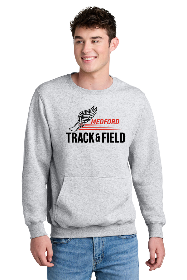 Port & Co Core Fleece Crewneck Pocket Sweatshirt PC78PKT