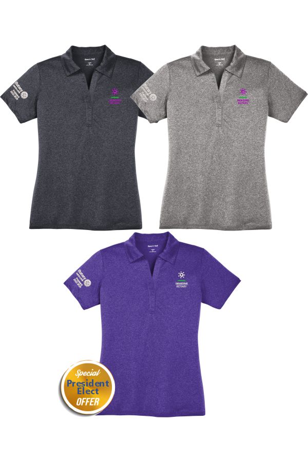 1. Imagine Rotary 2022-2023 Theme Ladies Polo LST660 w/ Embroidered Logos