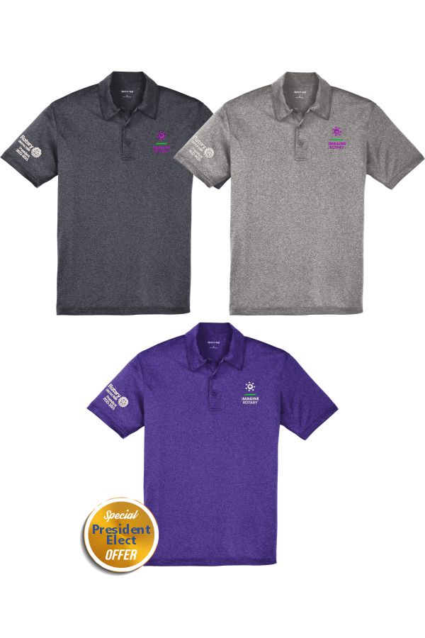 1. Imagine Rotary 2022-2023 Theme Men's Polos ST660 w/ Embroidered Logos