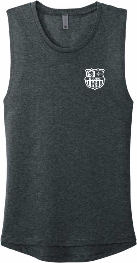 Ladies FITTED Muscle Tank NL5013 w/ LC Blues Badge