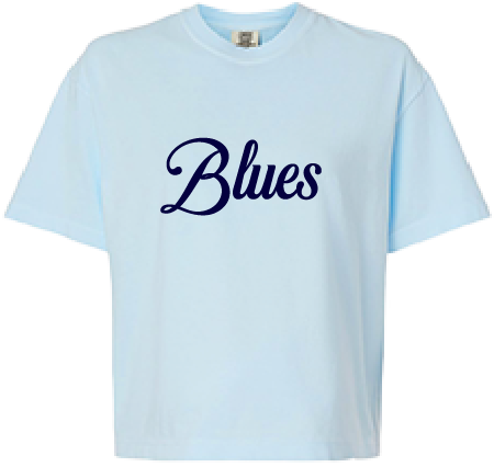 Ladies Comfort Colors Boxy Tee 3023CL w/ Blues Logo