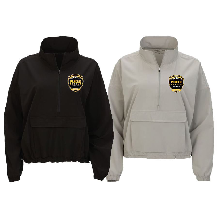 Ladies BW5204 Women's Stretch Woven Quarter-Zip Pullover w/ Embroidered Logo