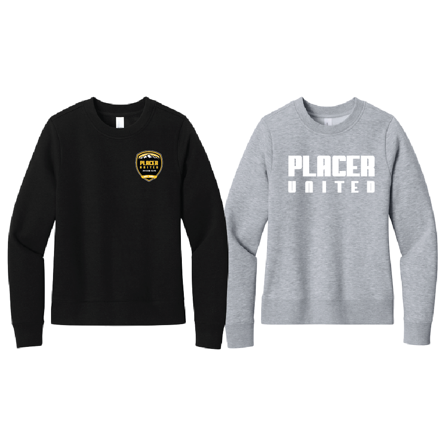 Ladies DT6105 District V.I.T. Ladies Cut Fleece Crew w/ Club Logo