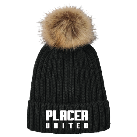 Beanie - C990 Port Authority Faux Fur Pom Beanie w/ Embroidered Logo