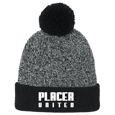 Beanie - Sport-Tek Halftime Heather Pom Beanie w/ Embroidered Logo