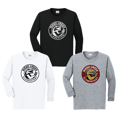YOUTH Long Sleeve Tee 5400B w/ School Logo