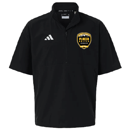 Men's AT505 Adidas Short Sleeve Quarter-Zip Pullover w/ Embroidered Logo