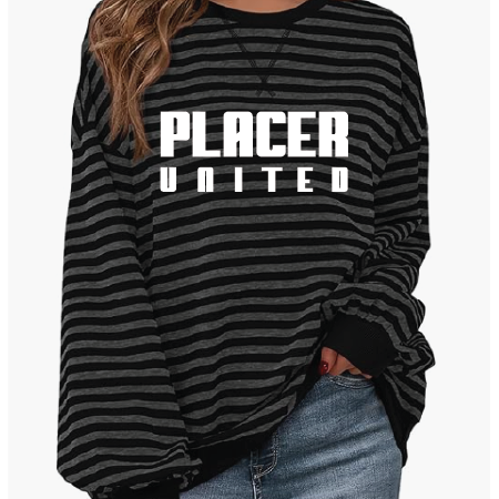 Laides Striped Oversized Sweatshirt w/ Logo