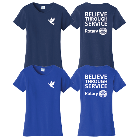 Ladies Port & Co Fan Favorite Tee (LADIES FASHION FIT) w/ Believe through Service Logo