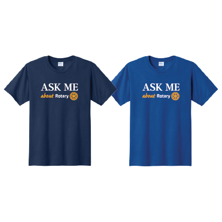 Unisex Port & Co Fan Favorite Tee w/ Ask Me About Rotary Logo