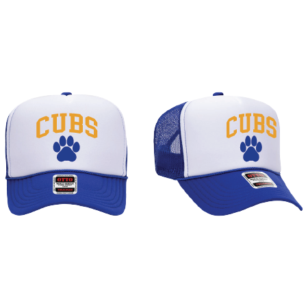 Otto Cap 31-165 Puff Trucker Hat w/ School Logo