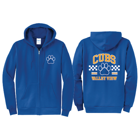 Adult PC78ZH Zipper Hoodie w/ School Logo