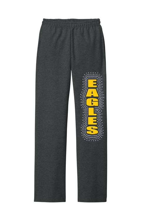 RHINESTONE Eagles Open Bottom Sweatpants