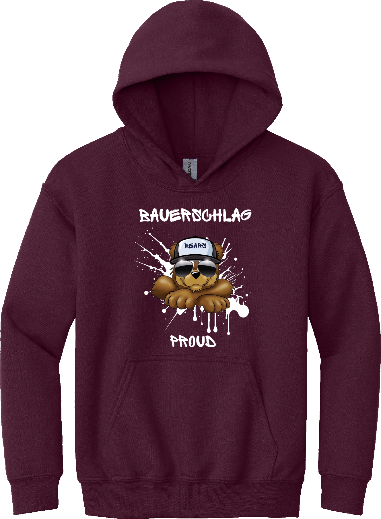G185B Maroon Youth Hoodie