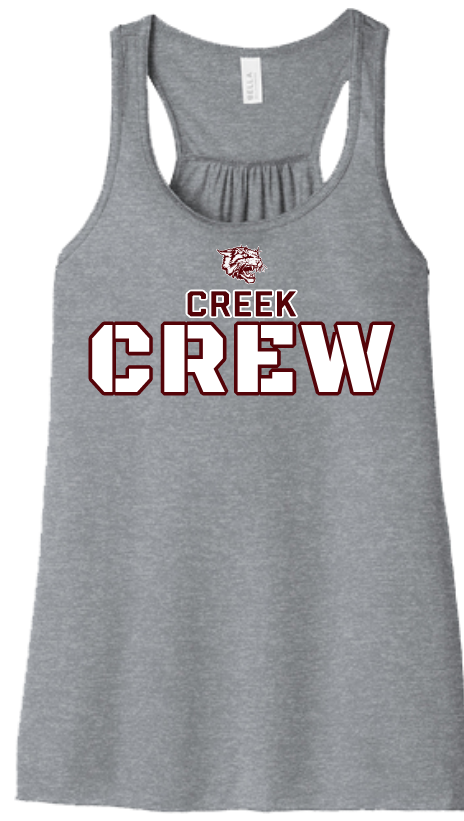 Bella BC8800 Women’s Flowy Racerback Tank with Creek Crew Design