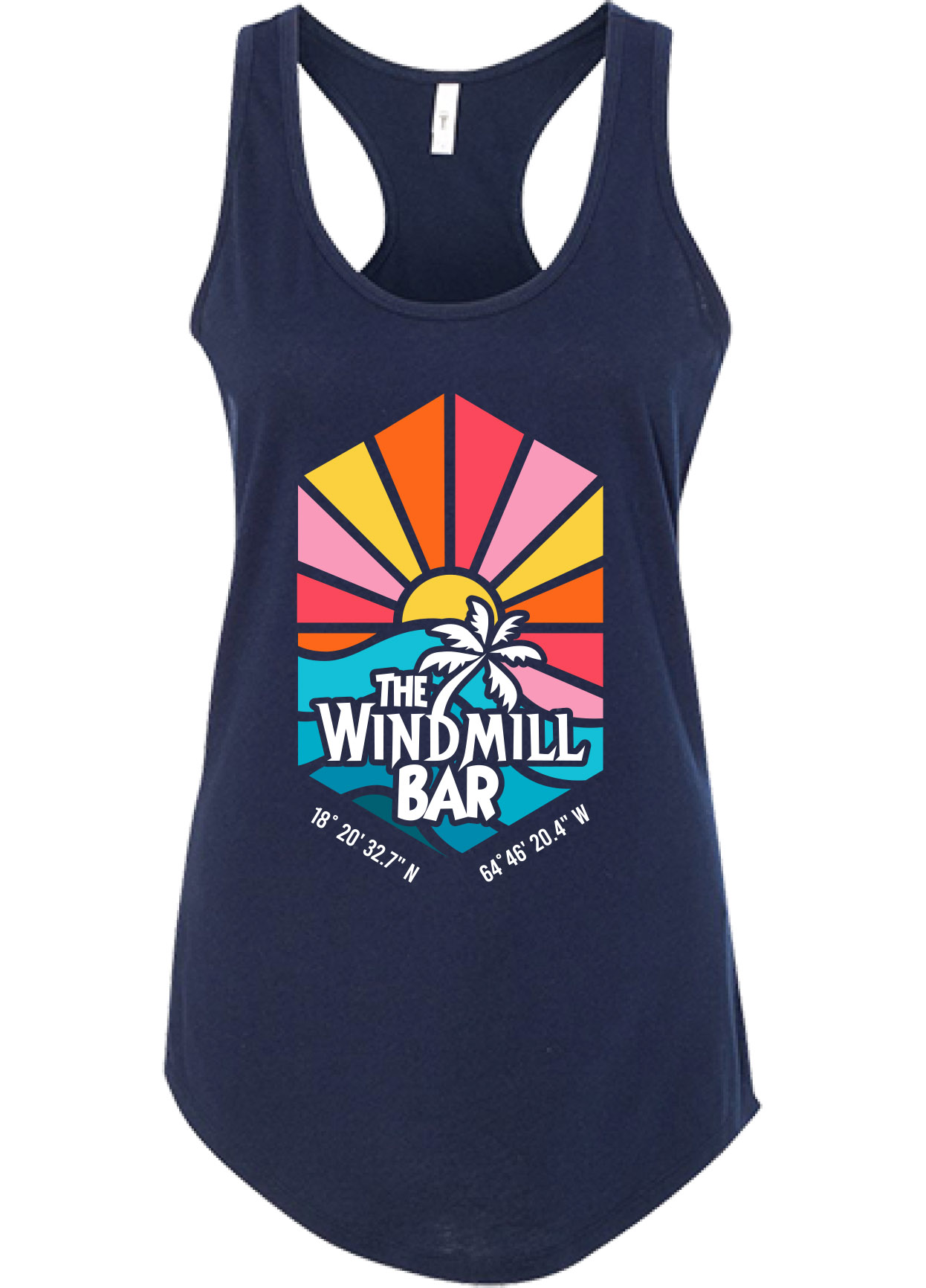 Ladies Windmill Colorful Logo- Navy