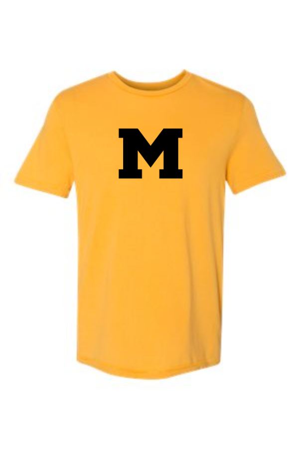 Printed Unisex Adult Alternative Heavy Wash Jersey Outsider Tee with Moorestown M logo
