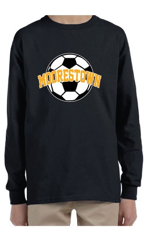 Printed Unisex Youth Dri-Power  Long Sleeve with printed Moorestown Soccer on front