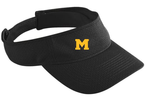 Embroidered Youth Unisex Athletic Mesh visor with Moorestown M on the front