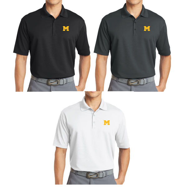 Embroidered Men's Nike Golf - Dri-FIT Micro Pique Polo with Moorestown M on left chest