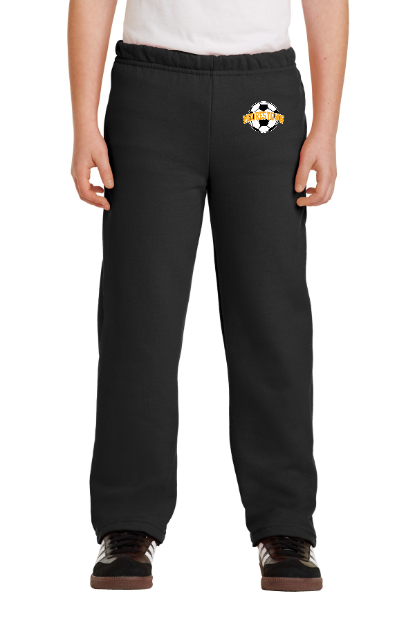 Embroidered Unisex Youth Heavy Blend Open Bottom Sweatpant with MOORESTOWN SOCCER  on left thigh