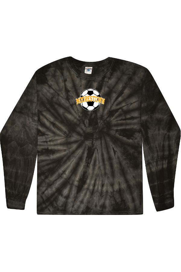 Printed Youth Tie Dye long sleeve tshirt with SOCCER  logo