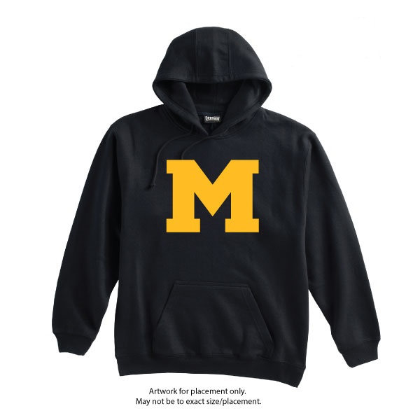 Printed Youth 10 oz. PENNANT PREMIUM fleece, 60% cotton/40% poly Hoodie with Moorestown M print