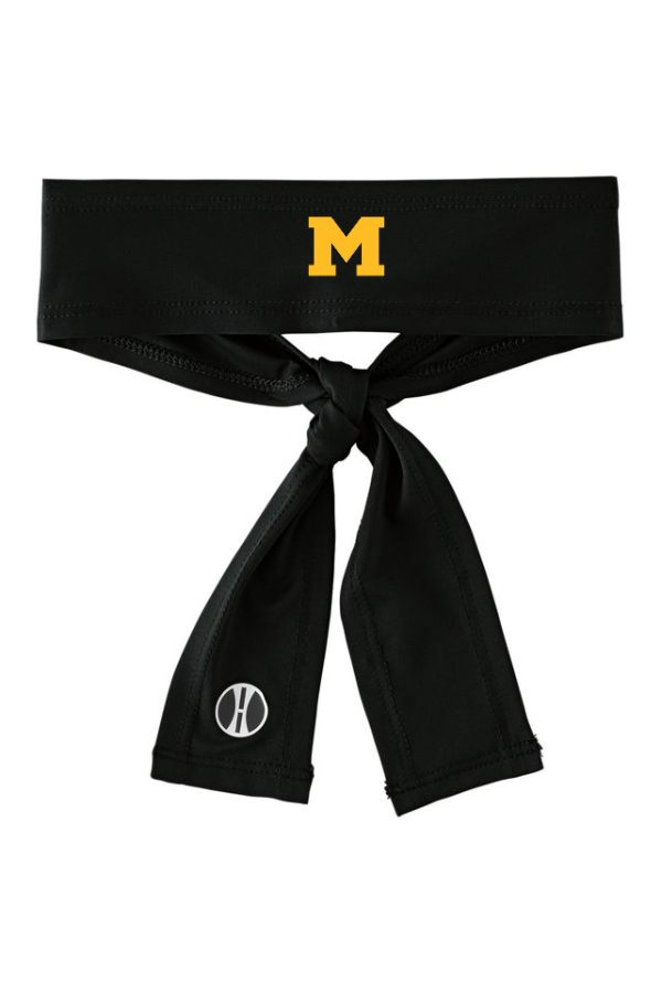 Printed Zoom Tie Headband with Moorestown M on the front