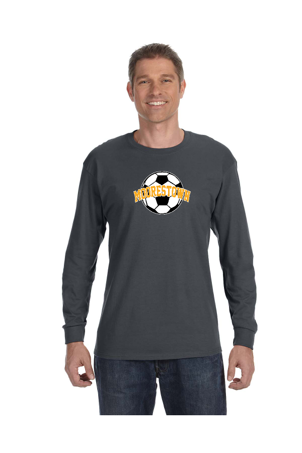Printed Adult Unisex Dri-Power 50/50 Cotton/Poly Long Sleeve T-Shirt with Soccer Logo