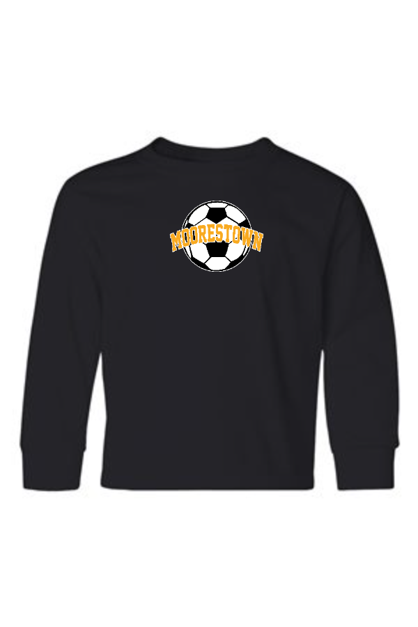 Printed Youth Unisex 5.6 oz. DRI-POWER ACTIVE Long-Sleeve T-Shirt  with SOCCER  logo on front