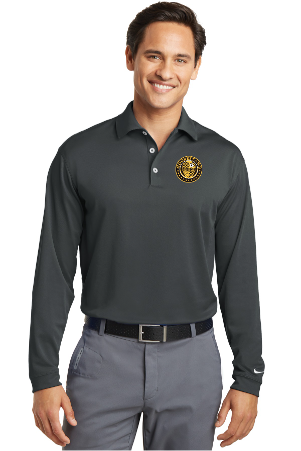 Embroidered Men's Nike Long Sleeve Dri-FIT Stretch Tech Polo with MSC Shield on left chest