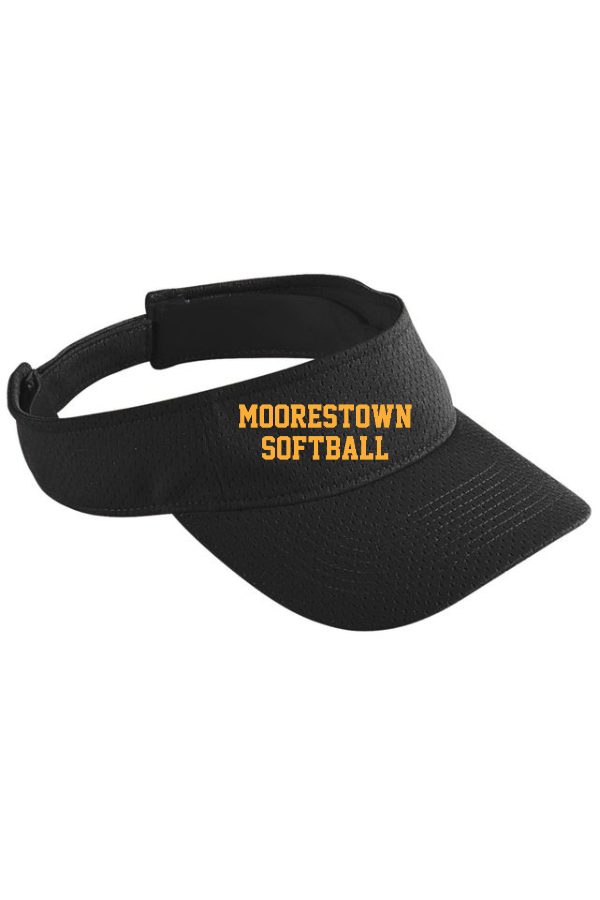 Embroidered Unisex Adult Athletic Mesh Visor with MOORESTOWN SOFTBALL on the front