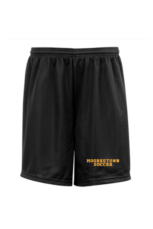 Embroidered Youth Unisex Mesh Tricot Short with MOORESTOWN SOCCER  on thigh