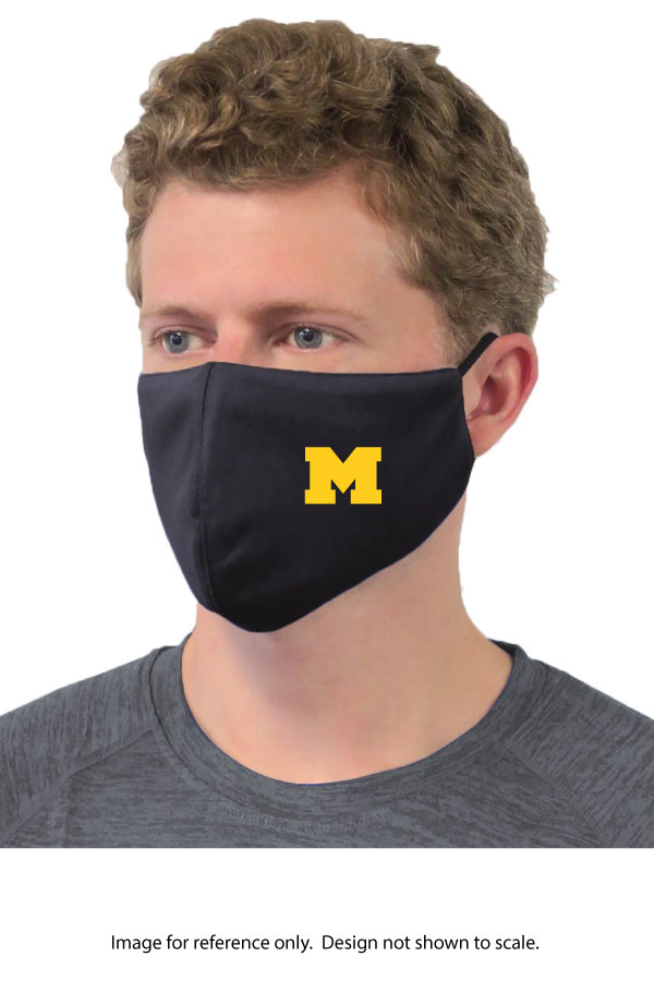 Printed Adult Performance face mask with Moorestown M on the side