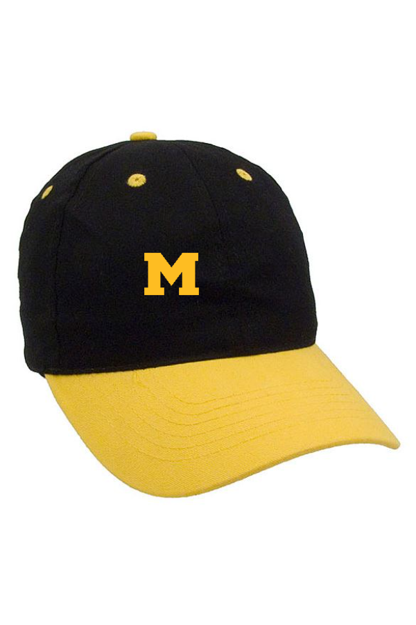 Embroidered Two Tone Brushed Cotton Twill Cap wth Moorestown M  embroidered on the front