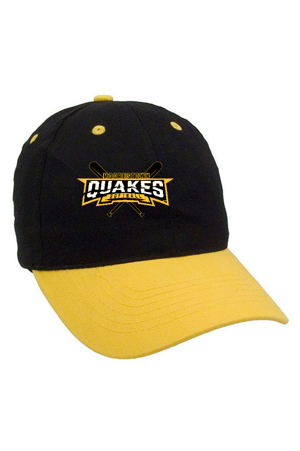 Embroidered Two Tone Brushed Cotton Twill Cap with Quakes logo embroidered on the front