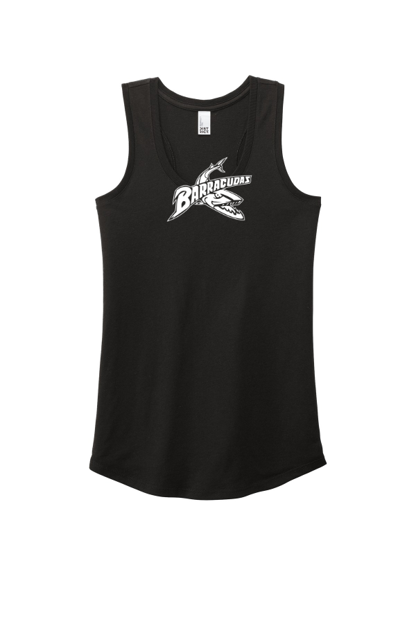 Printed Ladies Perfect Tri Racerback Tank with Barracuda logo on front