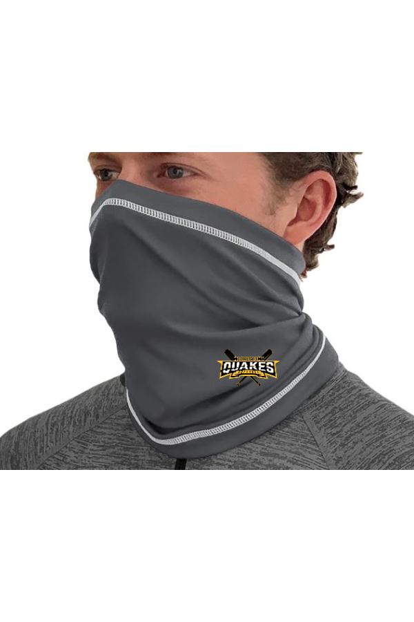 Printed Adult performance neck gaiter with Quakes logo on the side