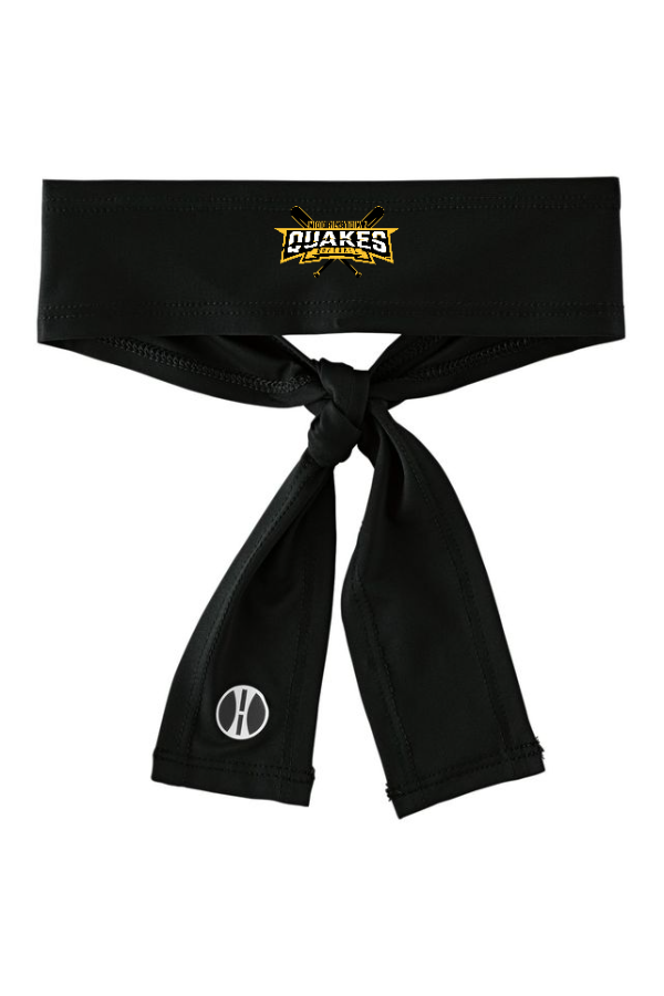 Printed Zoom Tie Headband with Quakes logo on the front