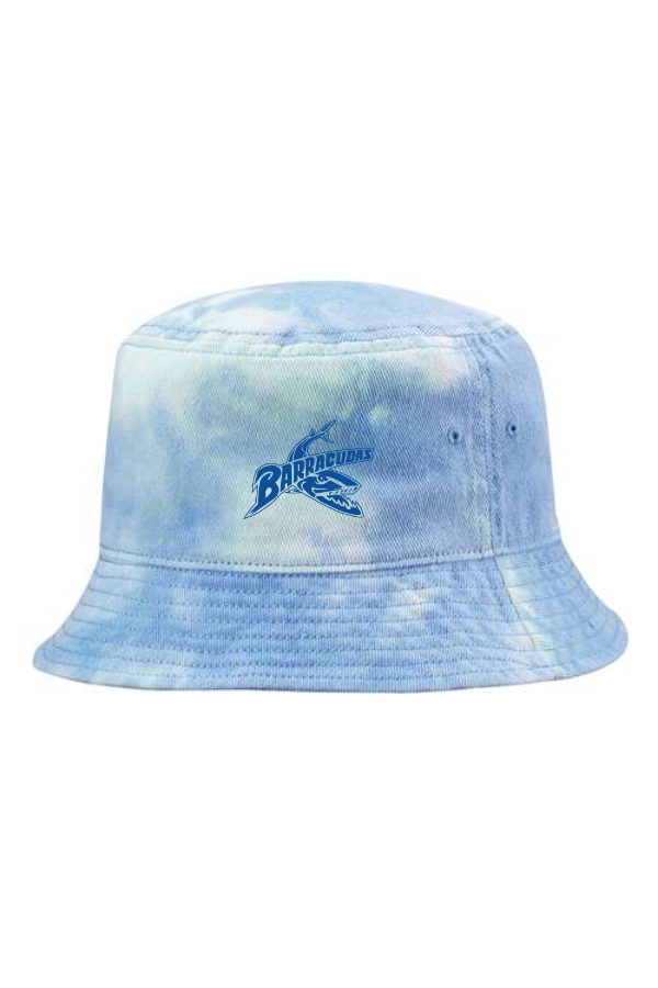 Embroidered Tie Dyed Bucket Cap with Barracuda logo on front