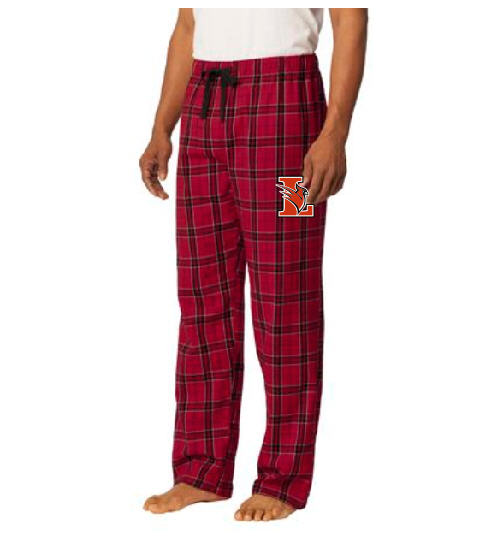 DT1800 Embroidered Red Plaid Lawrence Young Men Flannel Pants