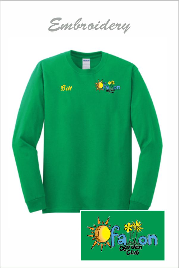 02 G540 Heavy Cotton 100% Cotton Long Sleeve Shirt Irish Green with Left Chest Embroidery