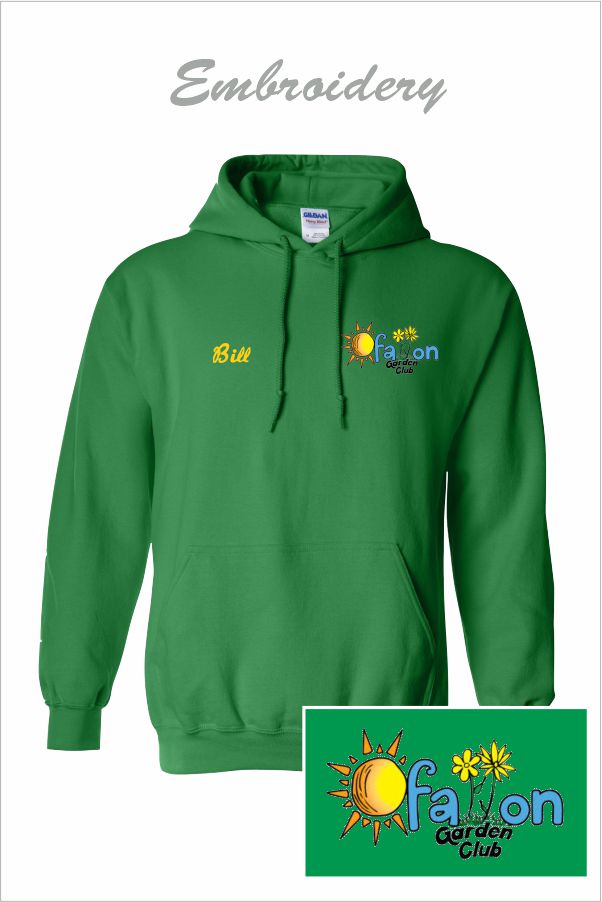 03 Gildan G185 Irish Green Hooded Sweatshirt Irish Green with Left Chest Embroidery