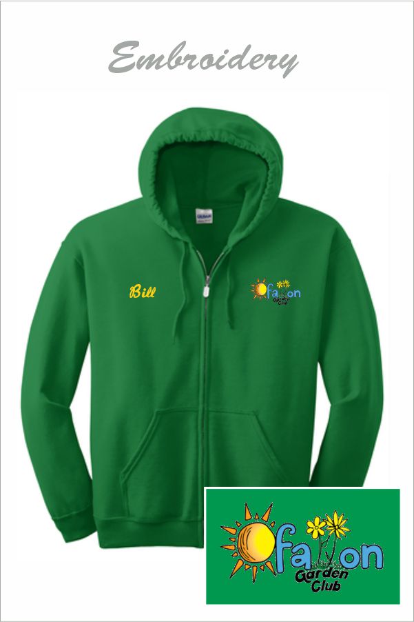 04 G186 Heavy Blend Full-Zip Hooded Sweatshirt Irish Green with Left Chest Embroidery