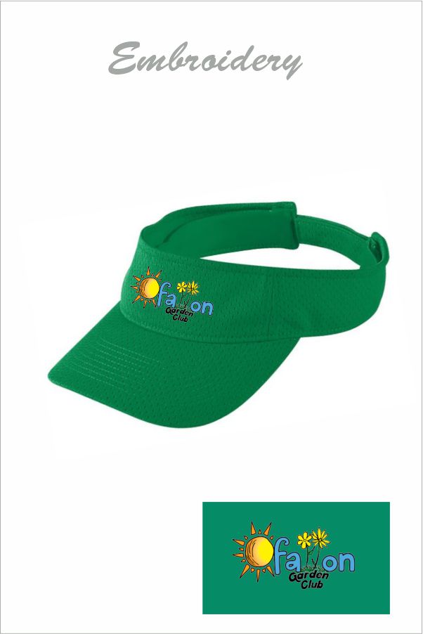 09 Augusta 6227 Athletic  Mesh Visor Kelly Green with Embroidery