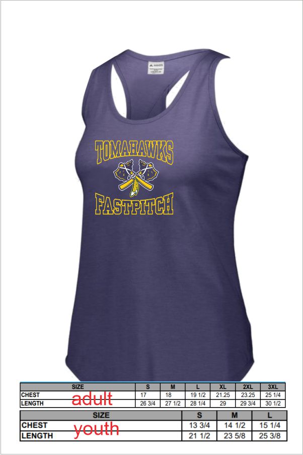 10 Augusta 3078 Girls / Ladies Lux TriBlend Tank with Front Print