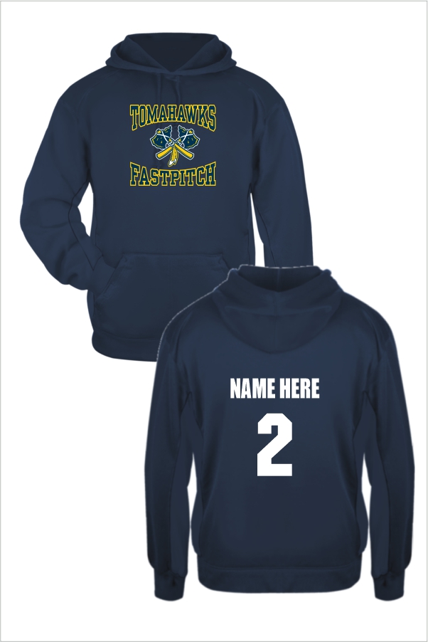 15 145400 Badger Performance Sports Poly Fleece Hoody with Front Print